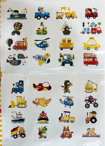 Çıkartmalı Stickerlı Taşıtlar Boyama Kitabı