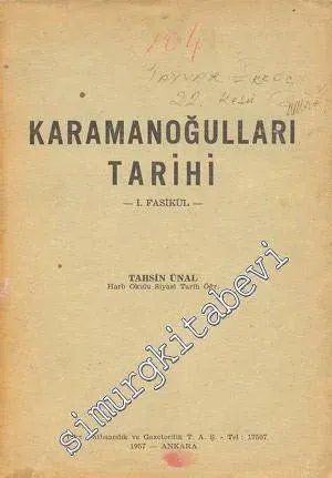 Karamanoğulları Tarihi 1. Fasikül -        1957