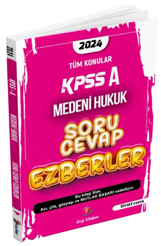 Dizgi Kitap Yayınları 2024 KPSS A Grubu Medeni Hukuk Soru Cevap Ezberl