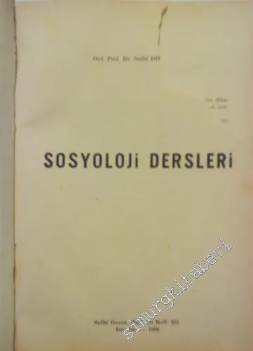 Sosyoloji Dersleri -