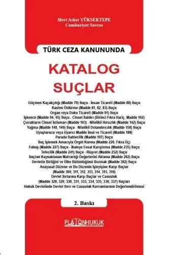 Türk Ceza Kanununda Katalog Suçlar