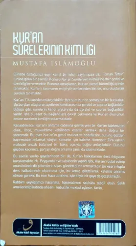 Kur'an Surelerinin Kimliği Mustafa İslamoğlu Akabe Vakfı Yayınları
