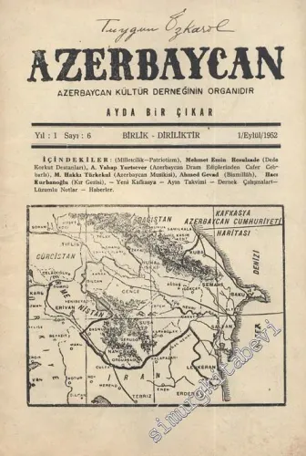 Azerbaycan - Azerbaycan Kültür Derneği Organı - Sayı: 6, Şubat 1952