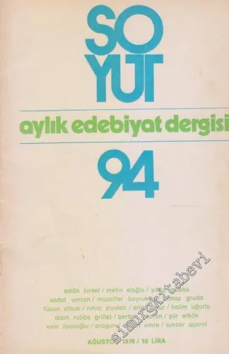 Soyut Aylık Edebiyat Dergisi - Sayı: 94      Ağustos