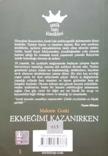 Ekmeğimi Kazanırken Maksim Gorki Antik Batı Klasikleri
