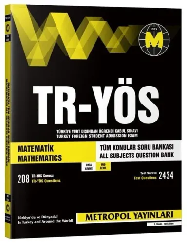 Metropol Yayınları TR-YÖS Matematik Orta Seviye Soru Bankası