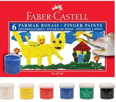 FABER CASTELL 6 Renk PARMAK BOYASI KARTON KUTU