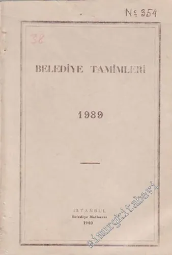 Belediye Tamimleri 1939 -        1940