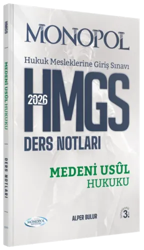Monopol Yayınları 2026 HMGS Medeni Usul Hukuku Ders Notları