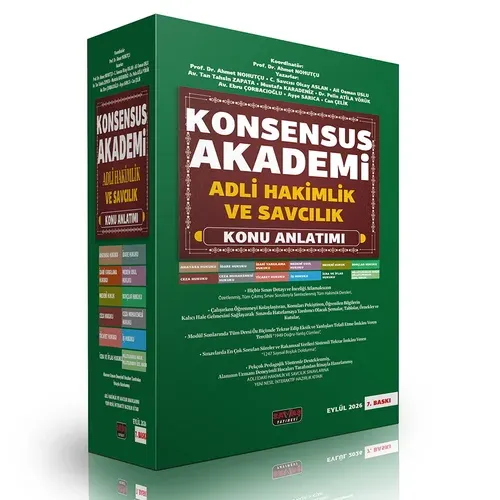 Konsensus Akademi Adli Hakim ve Savcılık Sınavı Konu Anlatımı Ahmet No