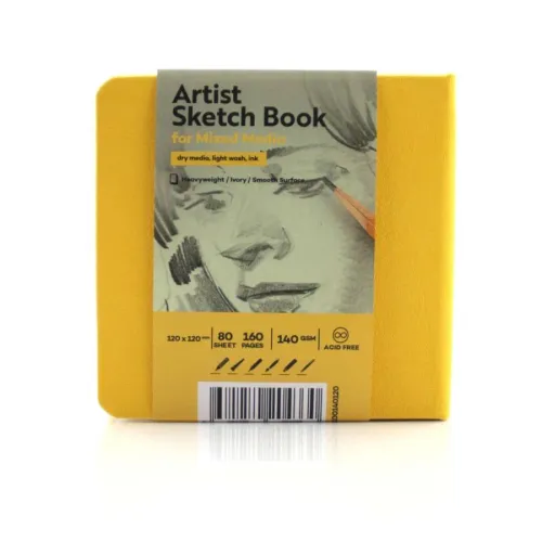 Tigertint Eskiz Defteri Sert Kapak 140gr. 12x12cm 80yp. Sarı N:100140125