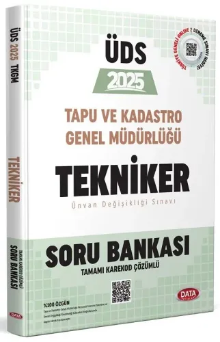 Data Yayınları 2025 Tapu ve Kadastro Genel Müdürlüğü UDS Tekniker Soru Bankası Karekod Çözümlü