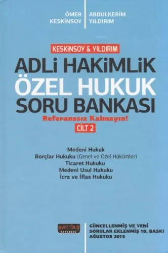 Adli Hakimlik Soru Bankası ( Özel Hukuk ) Cilt 2