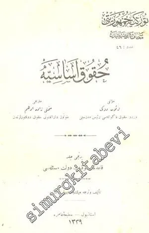 OSMANLICA: Hukuk - i Esasiye 1. Cilt -