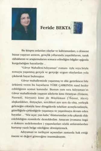 Gavur Mahallesi Adıyaman Feride Bektaş Adıyaman Belediyesi Kültür Yayı