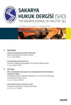 Sakarya Üniversitesi Hukuk Fakültesi Dergisi Cilt:4 – Sayı:1 Temmuz 2016