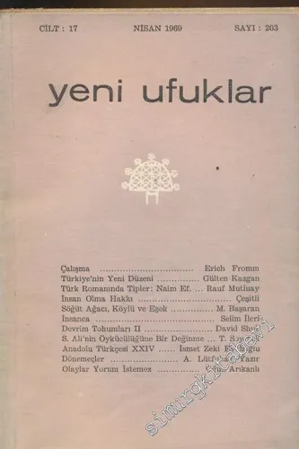Yeni Ufuklar Aylık Sanat Fikir Dergisi - Sayı: 203, Nisan 1969       1969