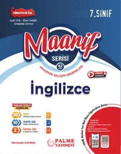 Palme Yayınları 7. Sınıf İngilizce Maarif Serisi Akademik Gelişim Denemeleri 39 Föy