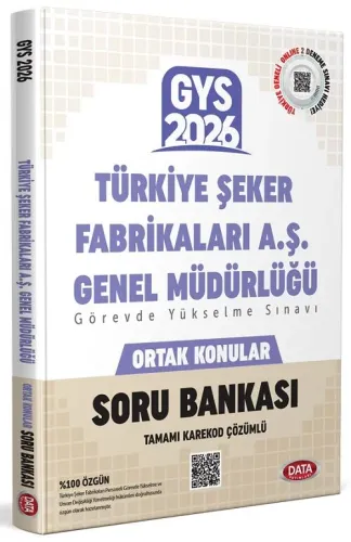 Data Yayınları 2026 Türkiye Şeker Fabrikaları AŞ Genel Müdürlüğü GYS Soru Bankası  - Karekod Çözümlü
