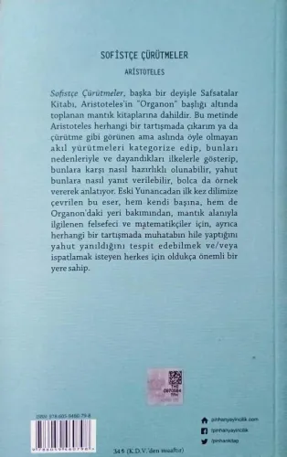 Sofistçe Çürütmeler Aristoteles Pinhan Yayıncılık