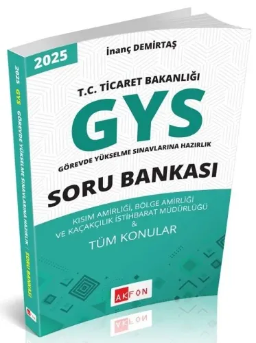 Akfon Yayınları 2025 T.C. Ticaret Bakanlığı GYS Ortak Konular Soru Bankası