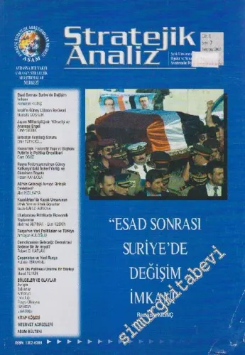 Stratejik Analiz Dergisi - Dosya: “Esad Sonrası Suriye'de Değişim İmkanı”: Ramazan Kılınç - Sayı: 3  1    Temmuz 2000