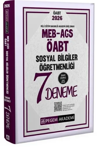 Pegem Yayınları 2026 MEB AGS ÖABT Sosyal Bilgiler Öğretmenliği Tamamı Çözümlü 7 Deneme