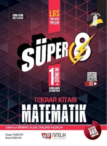 Nitelik Yayınları 8. Sınıf Matematik Süper 1. Dönem Tekrar Kitabı Soru Bankası