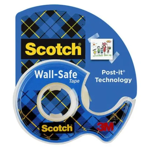 3M Scotch® Wall Safe (duvara zarar vermez) Bant, Kesicili, 19mm x 16,5m