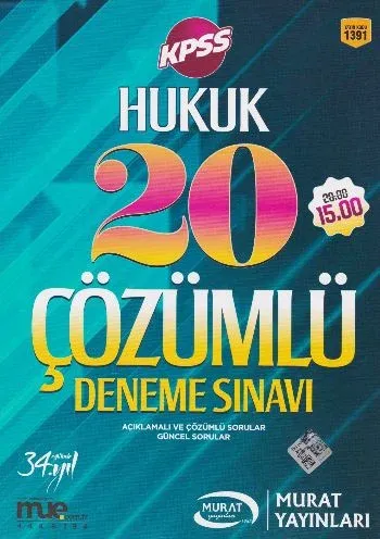 Murat KPSS Hukuk 20 Çözümlü Deneme Sınavı 1391