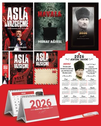 Asla Vazgeçme - Ayraç - Kartpostal - Poster - Havala -  2026 Ajanda Ko