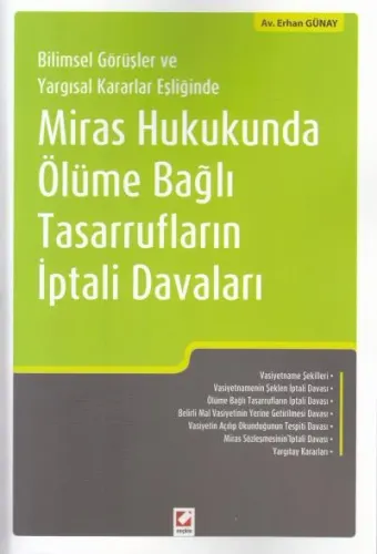 Miras Hukukunda Ölüme Bağlı Tasarrufların İptali Davaları