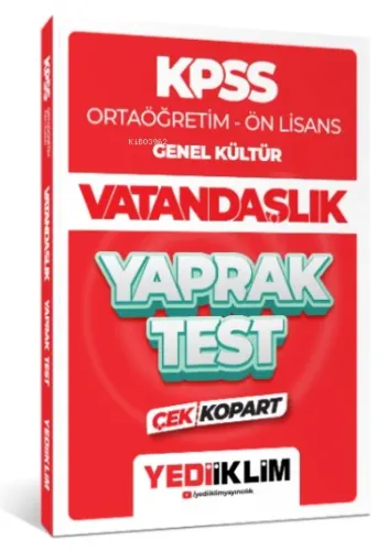 2024 KPSS Ortaöğretim - Ön Lisans Genel Kültür Vatandaşlık Çek Kopart Yaprak Test