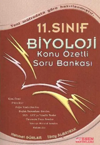 Esen Yayınları 11. Sınıf Biyoloji Konu Özetli Soru Bankası Esen