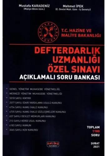 Defterdarlık Uzmanlığı Özel Sınavı Açıklamalı Soru Bankası
