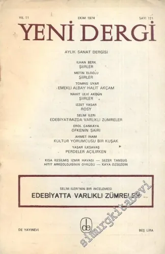 Yeni Dergi - Aylık Sanat Dergisi - Sayı; 121    11  Ekim