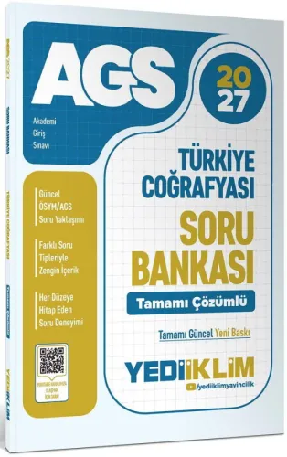 Yediiklim Yayınları 2027 MEB AGS Türkiye Coğrafyası Tamamı Çözümlü Sor