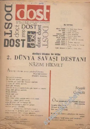 Dost Fikir ve Sanat Dergisi - Sayı: 16 17 Şubat