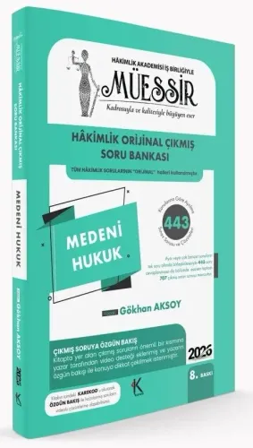 MÜESSİR 2026 Hakimlik Medeni Hukuk Orijinal Çıkmış Soru Bankası Çözüml