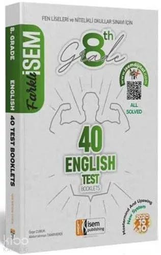 İsem Yayınları 8. Sınıf LGS İngilizce 40 Deneme Sınavı İsem