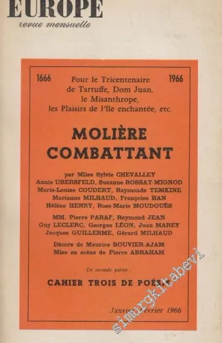 Europe - Revue Mensuelle, Moliere Combattant - No: 441 - 442    44  Janvier - Fevrier 1966