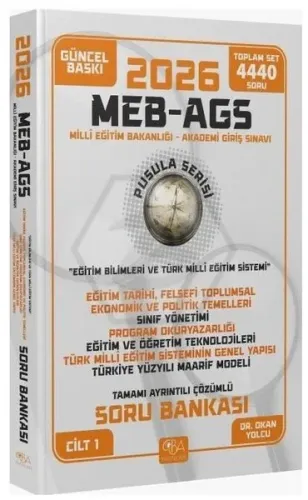 CBA Yayınları 2026 MEB-AGS Eğitim Bilimleri Eğitim Temelleri-Sınıf Yönetimi-Öğretim Teknolojileri-Maarif Modeli Soru Bankası Çözümlü Pusula Serisi