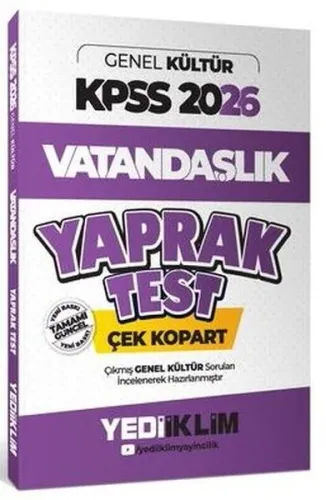 Yediiklim Yayınları 2026 KPSS Genel Kültür Vatandaşlık Çek Kopart Yapr