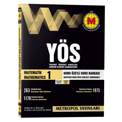 Metropol YÖS Matematik 1 Konu Özetli Soru Bankası Başlangıç Seviyesi