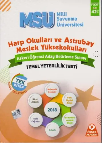 MSÜ Askeri Öğrenci Aday Belirleme Sınavı Temel Yeterlilik Testi Konu Anlatımlı Harp Okulları ve Astsubay Meslek Yüksekokulları