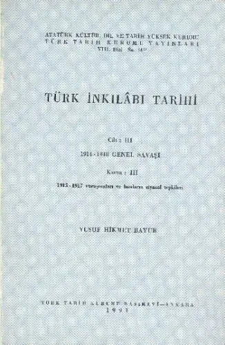 Türk İnkılabı Tarihi Cilt:III / Kısım:III