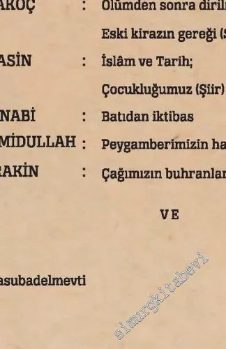 Dil ve Edebiyat Dergisi - Sezai Karakoç Özel Sayısı - Sayı: 102      Haziran