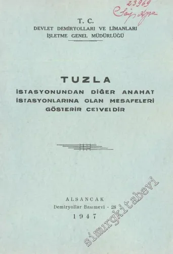 Tuzla İstasyonundan Diğer Anahat İstasyonlarına Olan Mesafeleri Gösterir Cetveldir -