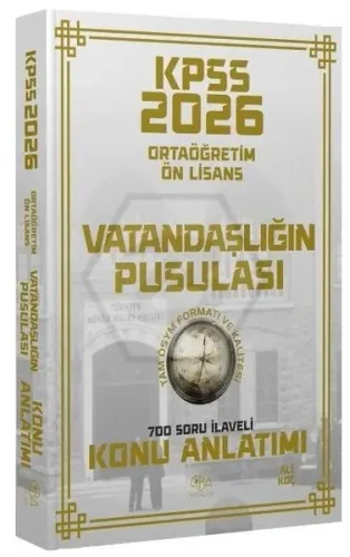 CBA Yayınları 2026 KPSS Lise Ortaöğretim Ön Lisans Vatandaşlık Vatandaşlığın Pusulası Konu Anlatımı