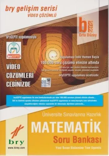 Birey B Serisi-Orta Düzey Matematik Video Çözümlü Soru Bankası-YENİ
